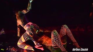 two lesbians glowing lingerie