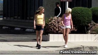 two girls revealing attire