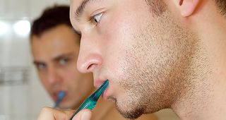 naked gay hunks brushing