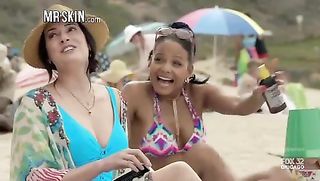 brunette babe blue bikini