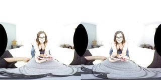 busty nerdy cutie jumping