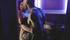 Black couple goes wild and makes out in the disco club bathroom.