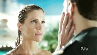appealing lady gets off