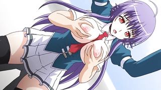 purple-haired asian hoe jumps