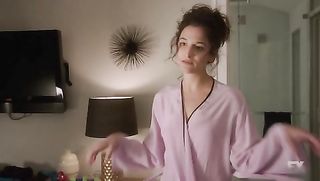 lovely redhead wearing bathrobe