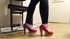 Voluptuous mature high heels