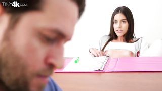 petite teen takes her