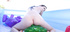 Cute teen goes wild in an inflatable pool