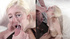 Youthful blonde filmed while sharing her holes