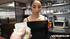 Young sexy black teen waitress loves sex and money