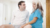 Elegant naughty mature nurse seducing patient