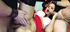Curvy brunette gangbanged