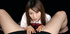 Nasty Japanese school girl in uniform tugging dick till cumming