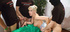 Sexy blonde babe gives blowjob
