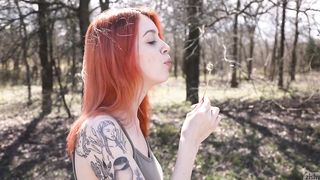cute red-head teen enjoys