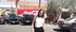 Beautiful blonde teen enjoys teasing posing outdoors