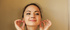 Tiny brunette teen plays tricks posing for camera