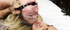 Blonde gagged and skull fucked during bondage bang