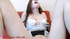 Solo cute girl masturbates while wearing a costume