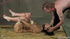 Sub brunette gets her body used in kinky bondage seance