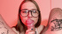 Nerdy teen with glasses knows how to suck a cock