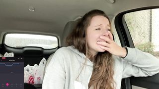 young girl films her