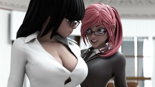sexual tension between busty