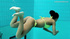 Brunette cutie shows that tight body underwater swimming naked