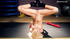 Splendid blonde girl wears nothing but boots while stretching