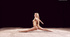 Gorgeous blonde girl is doing hot exercises fully naked
