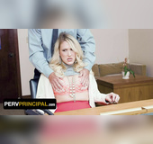Depraved blonde secretary is always ready for firm cock