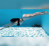 Flexible romantic underwater teens showing big pussy