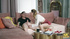 Slim hot babe gives handjob