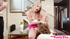Slutty blonde step mother pussy licked