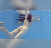 Hot swimming pool teen showing tiny small pussy