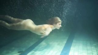 big tits blonde swimming