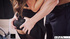 Brunette american milf gives handjob