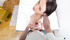 Shaved teen gives handjob