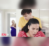 Hot brunette hot mom masturbates