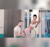 Busty beautiful hot girl fucking nailed in the gym