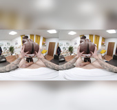 Fresh american ebony eating pussy