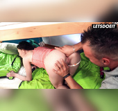 Lucky beautiful teen sex in doggy style