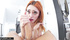 Beautiful redhead masturbates