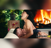 Beautiful mom son penetrated with big white cock