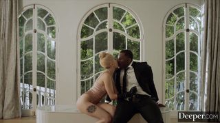 romantic blonde milf gives