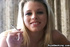 Teen teases with peeks of titty while her jean skirt is lifted and she is smoking a ciggy.