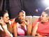 Ebony vixen with piercing smoking and chatting with her friends