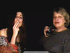 Long-haired brunette MILF and grey mature enjoying glasses and smoking