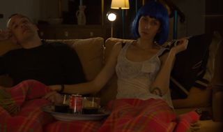 blue-haired perra with shaggy