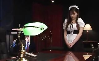 lusty maid bends over